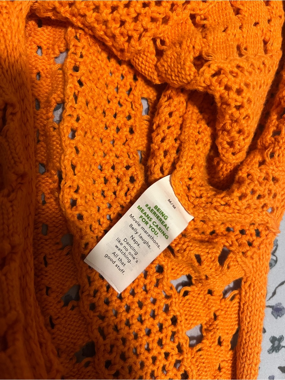 Aerie Orange Crochet Maxi Beach Cover Up Dress - Picture 4 of 8